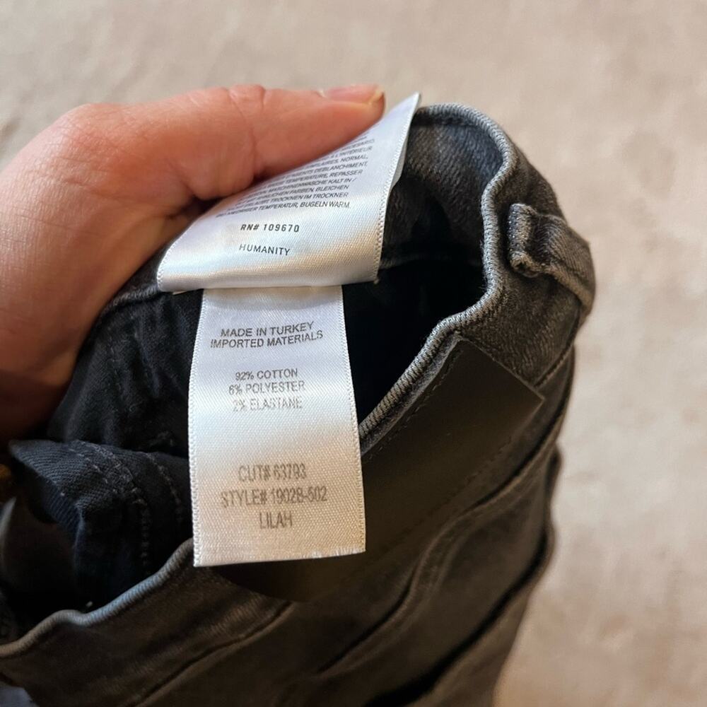 Citizens of Humanity Lilah Jean High Rise Kick Flare Jeans 29 Black Caviar Clean - Picture 6 of 9